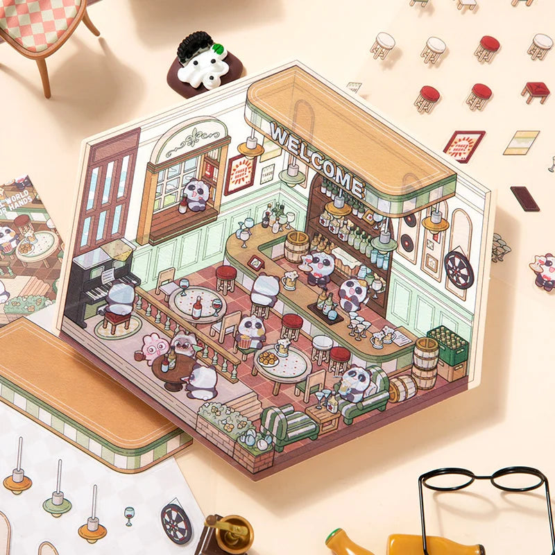 [3D Landscaping Series] Cafe Style Cute Stickers