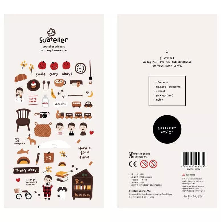 KUMA Stationery & Crafts  Suatelier Korean Stickers; Awesome